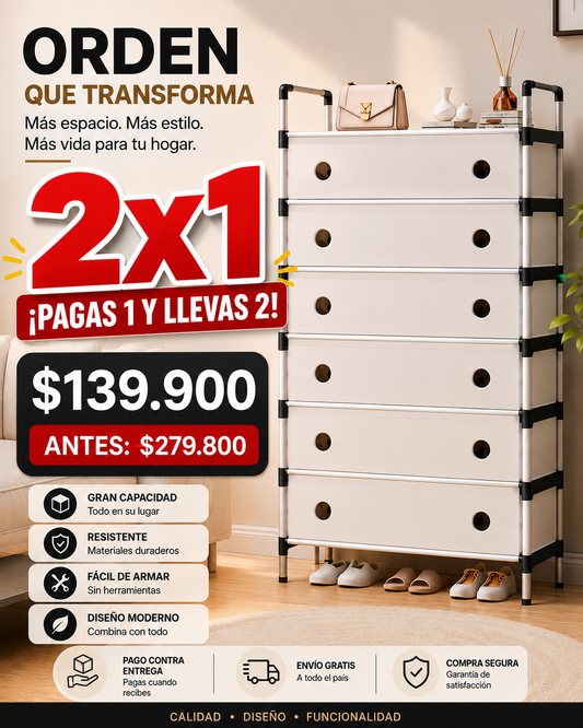 OFERTA SOLO HOY! 2x1 Organizador de Zapatos de 6 Niveles +Envío gratis🎁